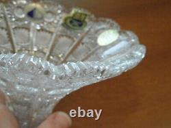 Queen Lace Bohemian Cut Crystal Flared Vase Centerpiece Czech Republic 9