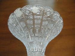 Queen Lace Bohemian Cut Crystal Flared Vase Centerpiece Czech Republic 9