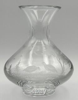 Queen Lace Cut Crystal Decanter Vase American Wildlife Series Quail Bird 20 oz