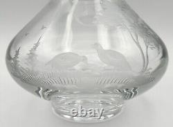 Queen Lace Cut Crystal Decanter Vase American Wildlife Series Quail Bird 20 oz