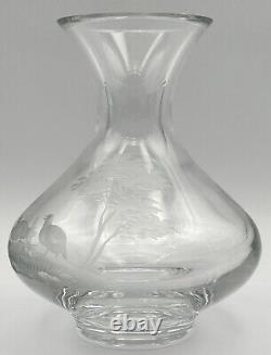 Queen Lace Cut Crystal Decanter Vase American Wildlife Series Quail Bird 20 oz