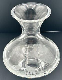 Queen Lace Cut Crystal Decanter Vase American Wildlife Series Quail Bird 20 oz