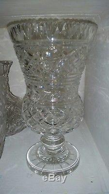 RARE 10 Waterford Cut Glass Crystal Georgian Thistle Footed Vase Master Cutter