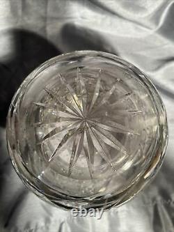 RARE Antique Cut Crystal Etched Flower Pattern Circa 1920