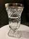 Rare! Beautiful Cut Crystal Vase / Glass 925 Sterling Rim Heavy-25oz- Read