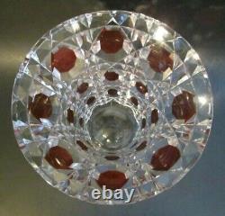 RARE Signed VAL ST. LAMBERT Cranberry Cut to Clear BIG 9 Crystal Art Glass Vase