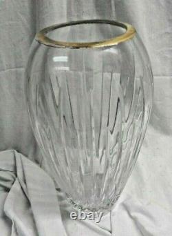 ROGASKA signed PLEATED Cut Crystal Vase, DEEP CUT GREAT Vintage- CENTERPIECE