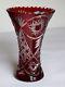 Ruby Red Cut To Clear Overlay Cased Crystal Vase, 20 Cm High, Russia