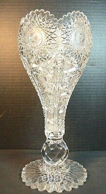 Rare American Brilliant Cut Crystal Glass Vase