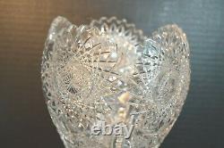 Rare American Brilliant Cut Crystal Glass Vase