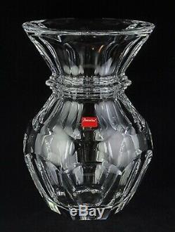 Rare Baccarat Harcourt Large Vase Cut Panels Signed Twice French Crystal