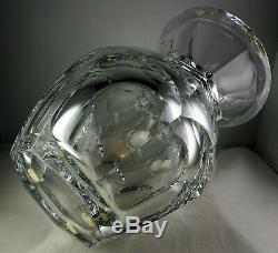 Rare Baccarat Harcourt Large Vase Cut Panels Signed Twice French Crystal