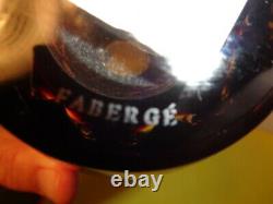 Rare Faberge Signed Ruby Red Cut to Clear Crystal Vase (8 by 5 by 5)