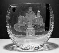 Rare NEW House of Waterford Crystal ROCK OF CASHEL Vase Copper Wheel Etched