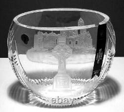 Rare NEW House of Waterford Crystal ROCK OF CASHEL Vase Copper Wheel Etched