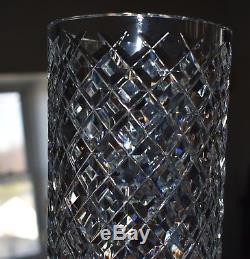 Rare Pristine Large Waterford Cut Crystal Flower Vase Alana Pattern 10