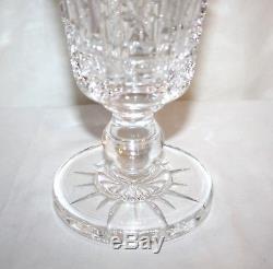 Rare Signed Waterford Cut Crystal Glass Scalloped Rim Footed Vase 9 5/8'