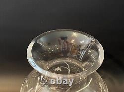 Rare Tiffany & Co Crystal Snowdrop Pattern Cut Crystal Vase, 9 Tall, 6 Widest