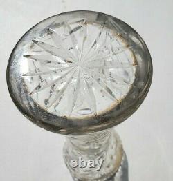 Rare Very Tall 16 Large Cut Crystal/Glass Corset Vase Daisy Daisies Antique
