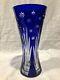 Rare Vintage Ajka Design Guild Thick Cobalt Blue Cut Crystal Vase 10.1/4 Marked