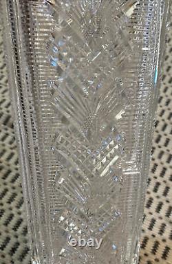 Rare Vintage Waterford Crystal Master Cutter 14 Square Vase Hand Signed