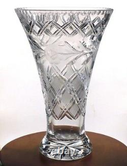 Rare Waterford Cut Crystal flared vase 12 inches tall elegant and very heavy