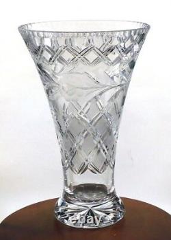 Rare Waterford Cut Crystal flared vase 12 inches tall elegant and very heavy