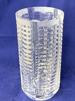 Rare Waterford Horizonal Cut Crystal Vase Signed by Roy Cunningham