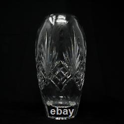 Rogaska 8 Cut Crystal Vase with Art Deco Crosshatch and Pineapple Pattern