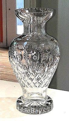 Rogaska GALLIA Elegant Lead Crystal Cut Glass Large 13 1/2 Flower Urn Vase HUGE