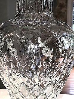 Rogaska GALLIA Elegant Lead Crystal Cut Glass Large 13 1/2 Flower Urn Vase HUGE