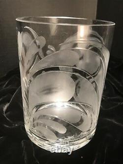 Rosenthal Vase Etched Swirls Cut Frosted Crystal Glass by Bjorn Wiinblad Rare7x5