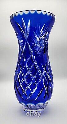 Royal Blue Caesar Czech Cut Crystal Vase
