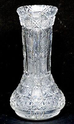 STUNNING! Antique ABP AMERICAN BRILLIANT PERIOD Crystal CUT GLASS Flower Vase