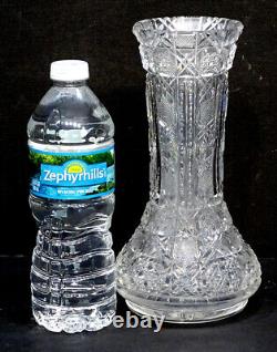 STUNNING! Antique ABP AMERICAN BRILLIANT PERIOD Crystal CUT GLASS Flower Vase