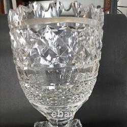 STUNNING Vintage Waterford Crystal 10 Footed Pedestal Urn Trophy Vase Signed