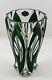 Saint Louis French Crystal Art Deco 1930-1940's Green Cut To Clear 7 4 Vase