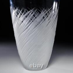Salviati Piume Venezia Murano Modernist Cut Glass Grass Leaf Flower Vase 9.75 A