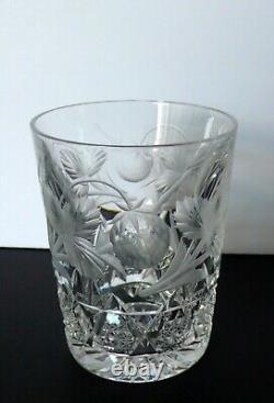 Set of 6 ABP Cut Crystal Strawberry Tumblers Drinking Glasses