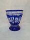 Shannon Crystal Designs Of Ireland Giant Cobalt Blue Cut To Clear Center Vase