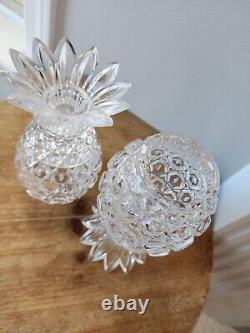 Shannon Godinger Hospitality Cut Crystal Pineapple Vase 7 Excellent! LOT OF 2