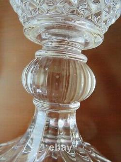 Shannon lead crystal cut vase with foot, 14 1/2 tall, urn shape