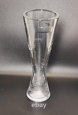 Signed John Rocha Waterford Crystal Vase 9 Incline Geo Bud Cut Glass