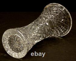 Signed WATERFORD Lead Crystal GLANDORE Cut Glass 8 1/8 FLOWER VASE / Signed