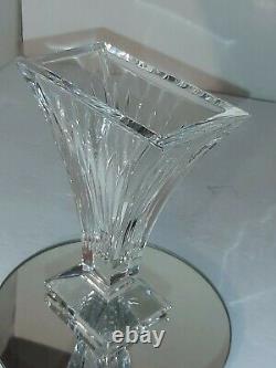 Signed Waterford brilliant cut lead crystal clarion vase 6 tall flare contour