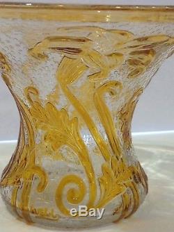 Signed Webb cameo overlay cut crystal vase. Antique England. Art Nouveau