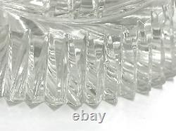 Signed Yasemin Cut Glass Crystal Hourglass Vase SHARP! Sawtooth Pinwheel Turkey