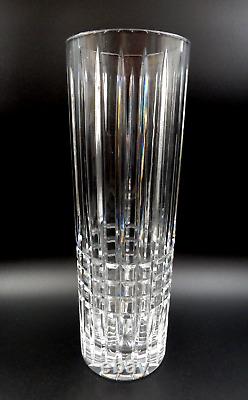 Signed'ceska Soiltaire Bohemian Heavy Cut Czech Glass Crystal 12 Vase