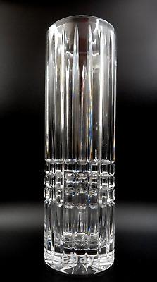 Signed'ceska Soiltaire Bohemian Heavy Cut Czech Glass Crystal 12 Vase