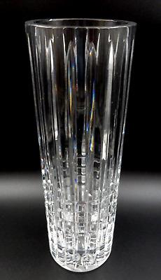 Signed'ceska Soiltaire Bohemian Heavy Cut Czech Glass Crystal 12 Vase